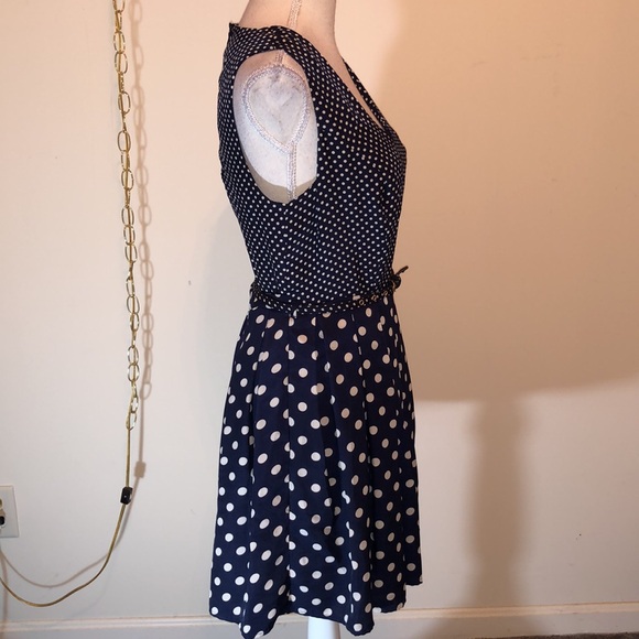 Charming Charlie mixed print polka dot sleeveless cutout mini dress - Picture 3 of 7